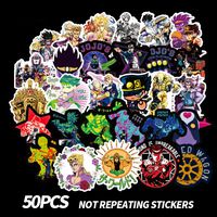 Meet Holiday JoJo's Bizarre Adventure Theme Stickers Waterproof Vinyl Scrapbook Stickers Car Motorcycle Bicycle Luggage Decal 50 PCS Laptop Stickers (JoJo's Bizarre Adventure)