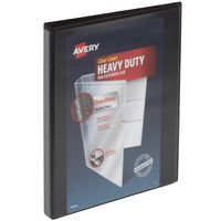 Avery Heavy Duty View 3 Ring Binder, 0.5" One Touch Slant Ring, Holds 8.5" x 11" Paper, 1 Black Binder (79381)