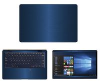 Decalrus - Protective Decal for Asus ZenBook 3 Deluxe UX490UA (14" Screen) Laptop Blue Texture Brushed Aluminum Skin case Cover wrap BAasusZenbkUx490_14Blue