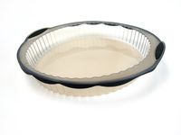 SiliconeZone Pure Collection 12" Silicone Non-Stick Tart Pan, Freezer Safe, Oven Safe, Microwave Safe, Dishwasher Safe, BPA Free, Translucent Smoke & Black