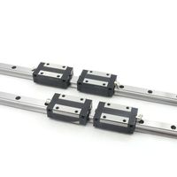 2Pcs TRH20 Width 20mm Square Linear Rail Guide Guideway L-500mm with 4pcs Block Slider Carriage Bearing Support for CNC Router Engraving Milling Machine (L-500mm)