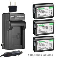 Kastar NP-FW50 Battery(3-Pack) and Charger for Sony BC-VW1 BC-TRW and Alpha 7 a7 a7R a3000 a5000 a6000 NEX-3 3N NEX-5 5N 5R 5T NEX-6 NEX-7 NEX-C3 NEX-F3 SLT-A33 A35 A37 A55V Cyber-shot DSC-RX10 Camera