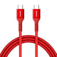 JYDMIX USB Type C to USB C Cable 2.0 (6ft) 20V/3A 2 Pack Fast Charger Cord Compatible with MacBook, iPad pro 2018,Samsung Galaxy S10/ S9/ S8/ Plus Note 9, Red