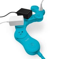 Quirky Pivot Power 2.0 - Flexible and Bendable 6 Outlet Surge Protector - Teal