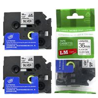 2/Pack Premium 1.5" Black Print on Silver Label Tape, Compatible with Brother TZe-961 P-Touch Tape - 36mm Laminated Replacement p-Touch Label Tape.