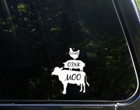Cluck Oink Moo - 3-3/4" x 4-1/4" - Vinyl Die Cut Decal/Bumper Sticker for Windows, Cars, Trucks, Laptops, Etc.