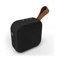 tzumi Studio Series Speaker - Square Mini Wireless Waterproof Bluetooth Fabric Speaker - Add Powerful Sound and Ambiance to Any Room - Black