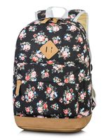 Leaper Floral Laptop Backpacks College Bags School Daypack Travel Bags Black
