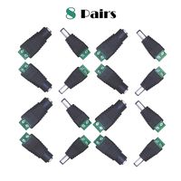 DC Male and Female Head 12V DC Power Plug Connector 5.5x2.1mm Welding-Free Male and Female Conversion Plugs for CCTV Cameras by Liveda（16Pack）