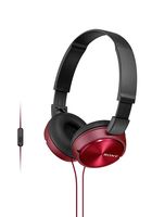Sony Foldable Headphones with Smartphone Mic and Control - Metallic Red