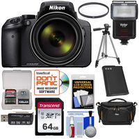 Nikon Coolpix P900 Wi-Fi 83x Zoom Digital Camera with 64GB Card + Battery + Case + Tripod + Filter + Flash + Kit