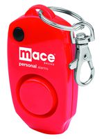 Mace Brand 130dB Personal Alarm Key Chain with Bag Clip, Backup Whistle, and Hidden Off Button for Self Defense, Red