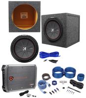 Kicker 43CWR122 COMPR12 1000W 12" Subwoofer+Sealed Box+Mono Amplifier+Amp Kit