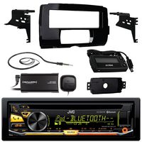 Audio Bundle For 2014 and Up Harley - JVC KD-RD97BT CD MP3 AUX Marine Bluetooth Receiver Bundle Combo W/Metra Installation Dash Kit for Motorcycles, SiriusXM Radio Tuner Kit, Enrock 22" Radio Antenna