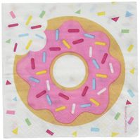 Creative Converting 322292 Donut Beverage Napkin, 6.5" x 6.5", Multicolor