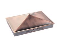 Nuvo Iron Decorative Pyramid Aluminium Post Cap for 3.5" x 5.5" / 4" x 6" Posts - Copper Plated