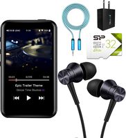 FiiO M6 Wireless MP3 Player Bundle with 1MORE Piston Fit E1009 Earphones (Space Gray), Silicon Power 32GB Class 10 MicroSD Card, Blucoil USB Wall Adapter, and 6-FT Headphone Extension Cable (3.5mm)