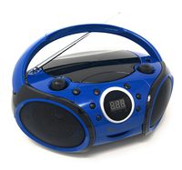SINGING WOOD CD, CD-R/RW Boombox Portable/w Bluetooth Player AM/FM Radio Aux Input, Headset Jack, Foldable Carrying Handle (Starlight Blue)