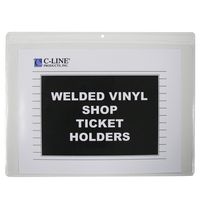 C-Line Vinyl Shop Ticket Holders, Both Sides Clear, Open Long Side, 12 x 9 Inches, 50 per Box (80129)