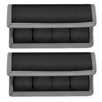 Meking 2 Pcs DSLR Battery Case Holder Storage Bag (4 Pocket) for AA/AAA Battery and Canon LP-E6 LP-E8 LP-E10 LP-E12, Nikon EN-EL14 EN-EL15, Sony NP-FW50 NP-F550 NP-FM500H (Gray)