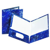 Oxford Marble Design Laminated Two-Pocket Folders, Navy, Letter Size, 25 per Box, (51643)