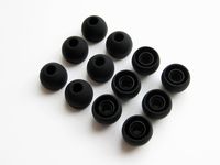 12pcs Medium (Black) Soft Replacement Eartips Earbuds Set Compatible with Audio-Technica CK Series, CKS Series, CKM Series, CKL Series, CKF Series, and ANC Series in-Ear Earphones