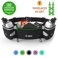 G-RUN Hydration Running Belt with Bottles - Water Belts for Woman and Men - iPhone Belt for Any Phone Size - Fuel Marathon Race Pack for Runners