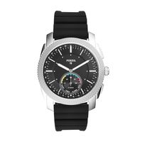 Fossil Q Men's Machine Black Silicone Hybrid Smartwatch FTW1164
