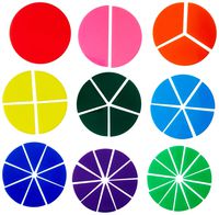 School Smart Fraction Circles - Set of 51 - Assorted Colors