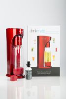 DrinkMate 410-03-3z Sparkling Water and Soda Maker, Carbonates ANY Drink, with 1L Re-usable BPA-free Carbonating Bottle, 3 oz (10L) CO2 Starter Cylinder and Patented Fizz Infuser, Small, Royal Red