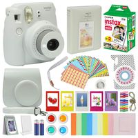 Fujifilm Instax Mini 9 Camera WHITE + Accessory kit for kids Fujifilm Instax Mini 9 Camera Includes Instant camera Fuji Instax Film 20 pack Instax Case with strap Instax Album + frames lenses + more ...