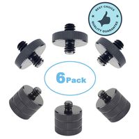 6 Pcak Premium Mic Thread Adapter Male 1/4" to Female 3/8" & Male 1/4" to Male 1/4", Aluminum Anodizing