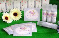 ZZYBIA Homemade Skincare Products Adensive Labels Stickers for Lip Balm Handcream Candle Container Tubes 30pcs (Lip Balm - Light Purple Floral)