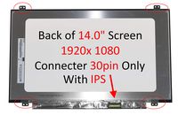 FULLCOM New 14" Screen N140HCE-EN1 1920x1080 30 pin Narrow bazel Matte LCD Replacement (IPS)