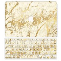 One Micron Case + Keyboard Cover Compatible with MacBook 12 Inch, Plastic Pattern Hard Case Shell Compatible MacBook 12 Inch with Retina Display(Model: A1534)-Gold Marble