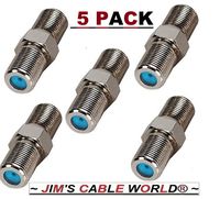 JIM'S CABLE WORLD (5 Pack) 3 GHz F-81 Coaxial (Coax) Cable Barrels. (for Cable, Satellite, OTA, Digital, Audio and Video Equipment)