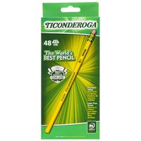 Ticonderoga Pencils, Wood-Cased, Graphite #2 HB Soft, Yellow, 48-Pack (13922)