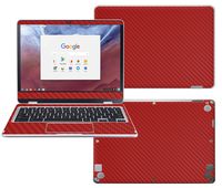 Decalrus - Protective Decal for Samsung ChromeBook Plus XE513C24, Pro XE510C24 (12.3" Screen) Laptop RED Carbon Fiber Skin Decal wrap CFsamsungChrmbkPlus12Red
