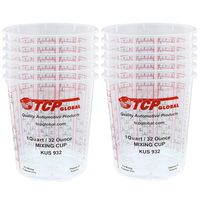 Custom Shop Pack of 12 Each 32 Ounce Paint Mix Cups with calibrated Mixing ratios on Side of Cup