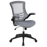 Flash Furniture Mid-Back Dark Gray Mesh Swivel Ergonomic Task Office Chair with Flip-Up Arms