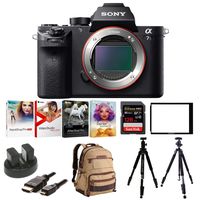 Sony Alpha a7SII Mirrorless Digital Camera with Laptop Storage Backpack and 128GB Card Bundle (Body Only)