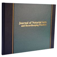 Wilson Jones Journal of Notarial Acts Notary Book, 8-5/8" x 11-1/8", 18 Lines/Page, 90 Numbered Pages, WS495A
