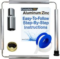 About Fluid Aluminum/Zinc Flexible Anode Rod Complete Kit For Water Heaters | 44" Long | Get Rid Of Rotten Egg Smelling Hot Water! | Full-Roll Teflon Tape | 1-1/16" Socket Included (Complete Kit) |