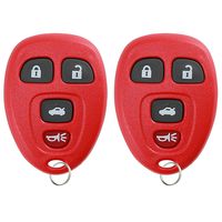 KeylessOption Keyless Entry Remote Control Car Key Fob Replacement 15912859 Red (Pack of 2)
