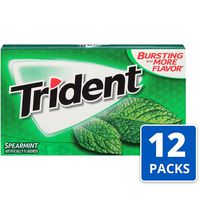Trident Spearmint Flavor Sugar Free Gum-12 Packs (168 Pieces Total) Packaging May Vary