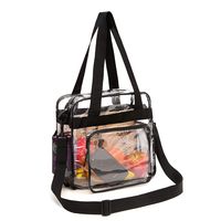 Bagail Clear Bag NFL & PGA Stadium Approved Tote Bags with Front Pocket and Adjustable Shoulder Strap (Classic Black)