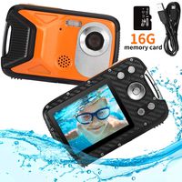 Pellor Waterproof Digital Camera 2.8" FHD 1080P 8.0MP CMOS Sensor 21MP Video Recorder Selfie DV Recording Underwater Camera Camerater for Snorkeling with 16G SD Card