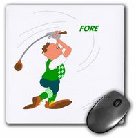 3dRose LLC 8 x 8 x 0.25 Inches Mouse Pad, Golf Swing with"Fore" (mp_44811_1)