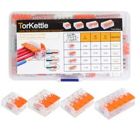 60PCS Lever-Nuts 2/3/4/5 Conductor Compact Splicing Connectors Assortment Kits for Electrical Solid Stranded Flexible Wires