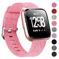Welltin Bands Compatible with Fitbit Versa/Fitbit Versa 2/Fitbit Versa Lite for Women Men, Breathable Woven Fabric Strap, Quick Release, Adjustable Replacement Wristband for Fitbit Versa Smart Watch
